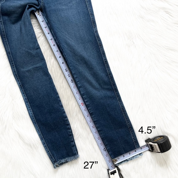 Free People Fringe Hem High Waist Medium Wash Skinny Ankle Jeans - Picture 10 of 11